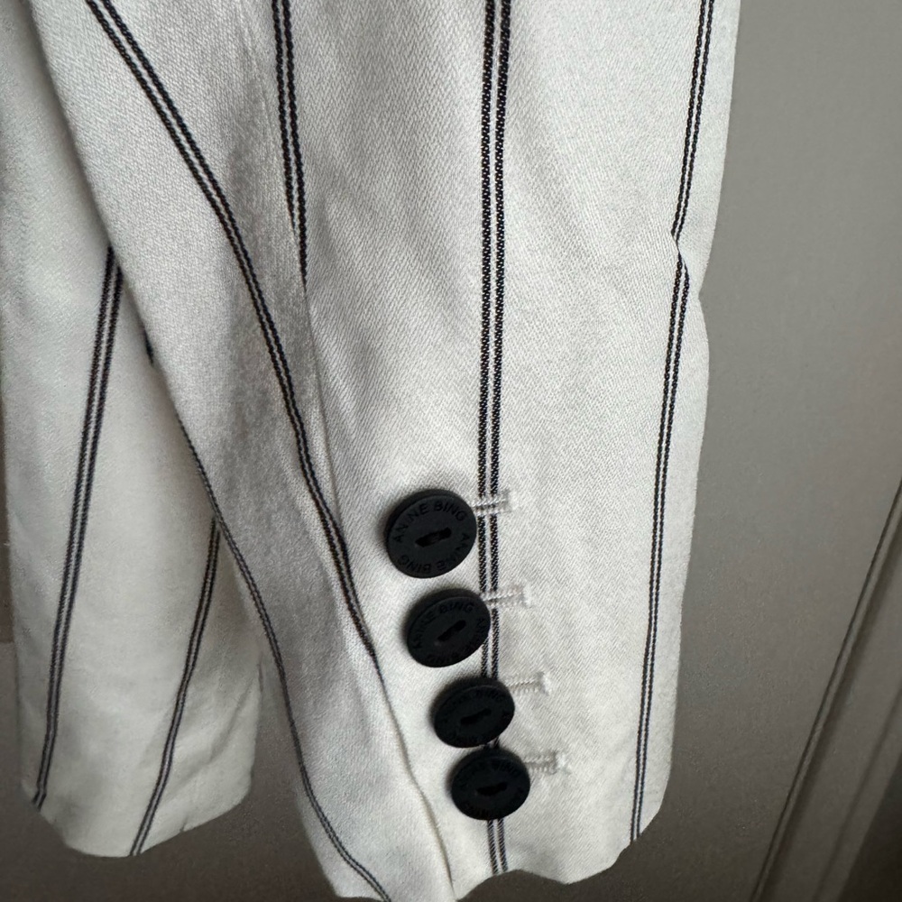 Anine Bing Black and White Striped Blazer - Picture 7 of 7
